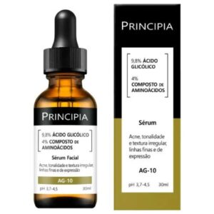 Sérum facial principia ag-10 ácido glicólico 9,8% + aminoácidos 4% 30ml renovação e cuidados com a pele