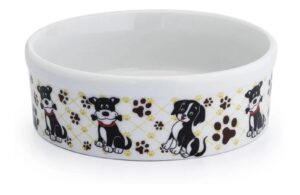 2 Comedouro Caes Cachorro Pet Porcelana 610ml Bebedouro Bowl
