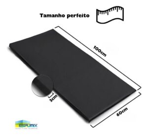 Colchonete De Academia D80 Impermeável Fitness 100x60x3 Cm Exercicio Cor Preta Espumix