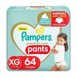 Fralda Pampers Premium Care Pants Calça Tam. XG - 11 a 15kg 64 Unidades