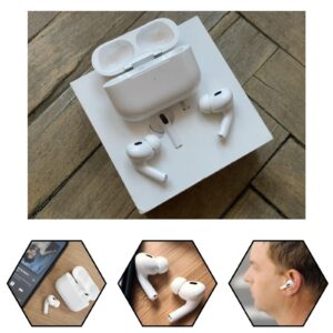 Fone De Ouvido Air Pro Estéreo Bluetooth Sem Fio Compativel iPhone 17 16 15 14 13 Samsung Xiaomi Realme