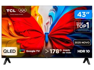 Smart TV TCL 43 polegadas 43S5K QLED TV S5K FHD HDR 10 Dolby Audio