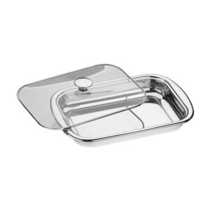 Assadeira Tramontina Cosmos Retangular 61315394 Inox com Tampa de Vidro