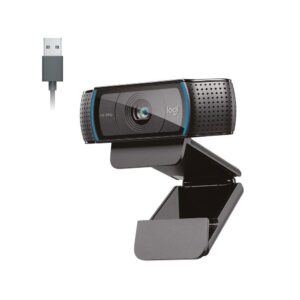Webcam Full HD Logitech C920s com Microfone Embutido, Proteção de Privacidade, Widescreen 1080p, Compatível Logitech Capture - 960-001257