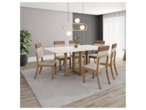 Mesa de Jantar 6 Cadeiras Retangular Henn Natalí