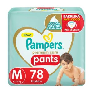 Fralda Pampers Premium Care Pants Calça Tam. M