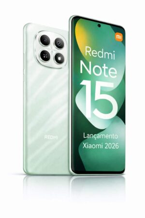 Smartphone Xiaomi Redmi Note 15 4G 256GB 8GB mais 8GB Lançamento 2026 Câmera 108MP 20MP AMOLED 120Hz FHD plus Celular com Design Premium Água e Poeira