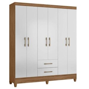 Guarda Roupa Casal Panamá 6 Portas Branco - Moval