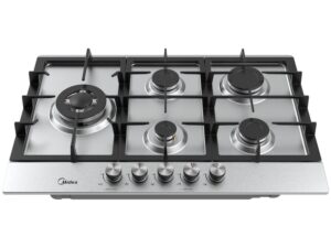 Cooktop 5 Bocas a Gás Inox com Grade de Ferro Fundido Midea