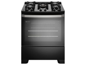Fogão 5 bocas Electrolux Preto Efficient Mesa de Vidro, PerfectCook e Grades de Ferro (FE5GB)