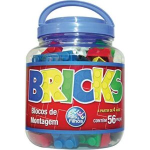 Pais & Filhos Bricks Blocos de Montar Pais e Filhos, Preto, 56 Peças