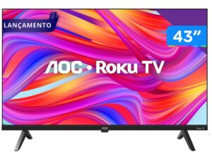 Smart TV AOC 43 polegadas Full HD Com Roku TV 43S5155/78G Bivolt Dolby Audio 60Hz
