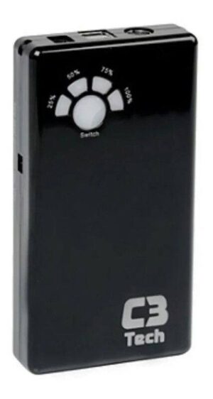Power Bank 12.000 mAh C3Tech UC-12000 Bateria Portátil USB Carregador Para Celular Motorola E LG