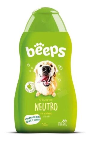 Shampoo Beeps Neutro Maçã Verde 500ml Cães Gatos Pet Society