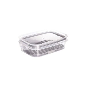 Pote Tampa Hermético com Travas Escorredor 500ml Plasútil Cinza Modular Mantimentos Plástico Moderno