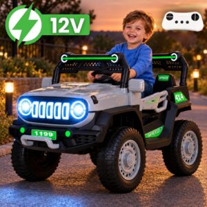 Carro Carrinho Elétrico Infantil Passeio Mini Jipe Brinquedo Bateria Recarregável Controle Remoto