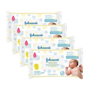 Kit 4 Toalhas Umedecidas Johnson's Baby Recém Nascido 96 Unidades