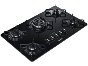Cooktop à Gás Consul 5 Bocas CDD75 Quadrichama Bivolt Preto CDD75AEUNA