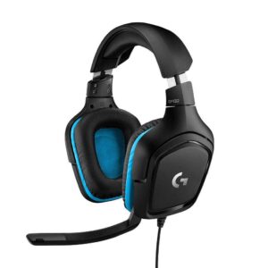 Fone de Ouvido para Jogos Logitech G432 - Som Surround 7.1 com Fio - Preto/Azul