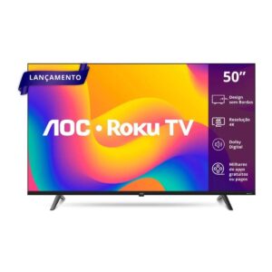 Smart TV 50 Polegadas 4K AOC 50U6125 Roku TV WiFi HDR10 Comando De Voz Rapida E Facil Bivolt