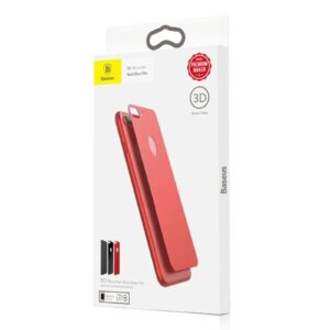 Película de Vidro 3D Traseira Baseus 0.30mm Silk Screen para Iphone 7/8 Vermelho