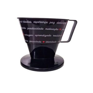 Suporte Coador Filtro Papel 103 Coado Garrafa Térmica Com Alça Decorado Coração Plasutil