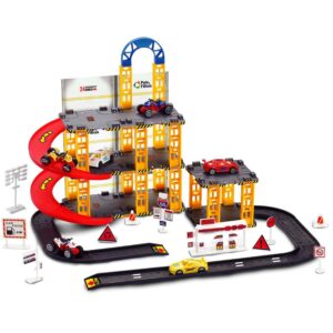 Pista com Garagem 3 Andares 4 Carrinhos Montar Pais e Filhos