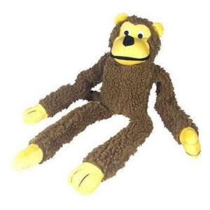 Brinquedo para cachorro pelúcia Macaco Chalesco - Brinquedo mordedor sonoro de pelúcia para cães 48cm