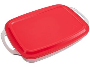 Assadeira De Vidro Com Tampa 3,5 Litros Seletta Marinex Lasanheira Funda Forno
