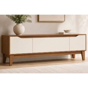 Rack Bancada p/ TV Veneto 160cm Cinamomo/Off White Henn