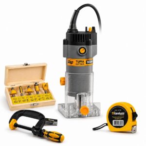 Tupia Elétrica WAP 900W Com Kit de Fresas, Grampo Tipo C e Trena 5m Marcenaria