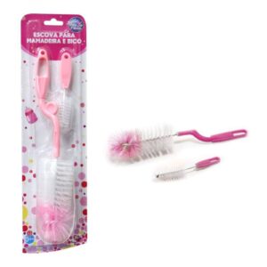 Escova p/Mamadeira e Bico Rosa 7780 P&F - Pais e Filhos