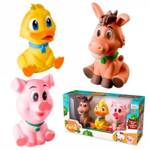 Brinquedo Mordedor Farm Baby Infantil Bonecos Em Vinil Para Bebês Menina Menino