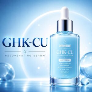 Sérum Facial Rejuvenescedor GHK-CU Desinblue Skin - Peptídeos, Niacinamida e Ácido Hialurônico para Pele Radiante