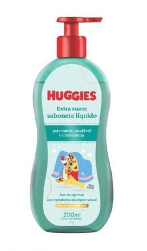 Sabonete líquido bebê huggies extra suave 200ml