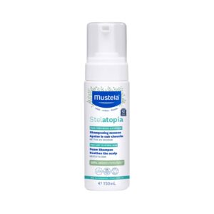 Espuma de shampoo Mustela Stelatopia para recém-nascidos e bebês propensos ao eczema