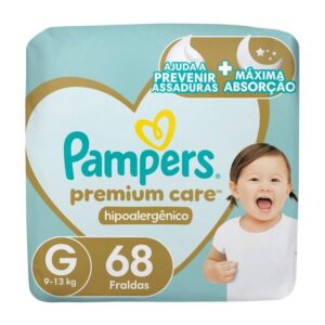 Fralda Pampers Premium Care G - 9 a 13kg 68 Unidades