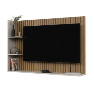 Painel Cissa Tv 32 40 43 50 Polegadas Prateleira Inferior Nicho Decorativo Suspenso Quarto Sala