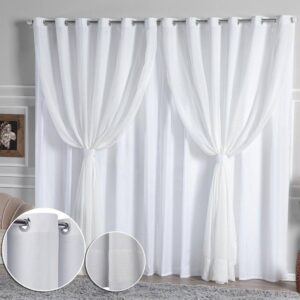 Cortina Linho Flame Voil de Gaze 2,80m x 2,50m com Forro e Abraçadeira